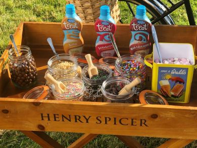 selection of ice cream toppings