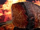 beef rump with flames