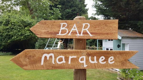 wooden bar sign